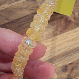 Faceted White AB Acrylic Rondelle Beads Halcraft Bead Gallery # 91249